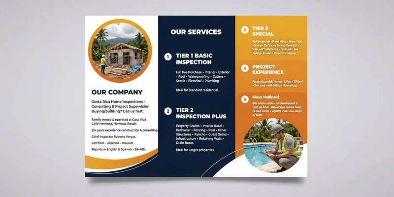 Brochure inside: Services at a glance