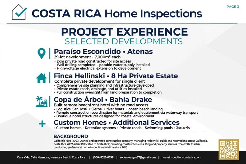 Page 3: Selected project experience